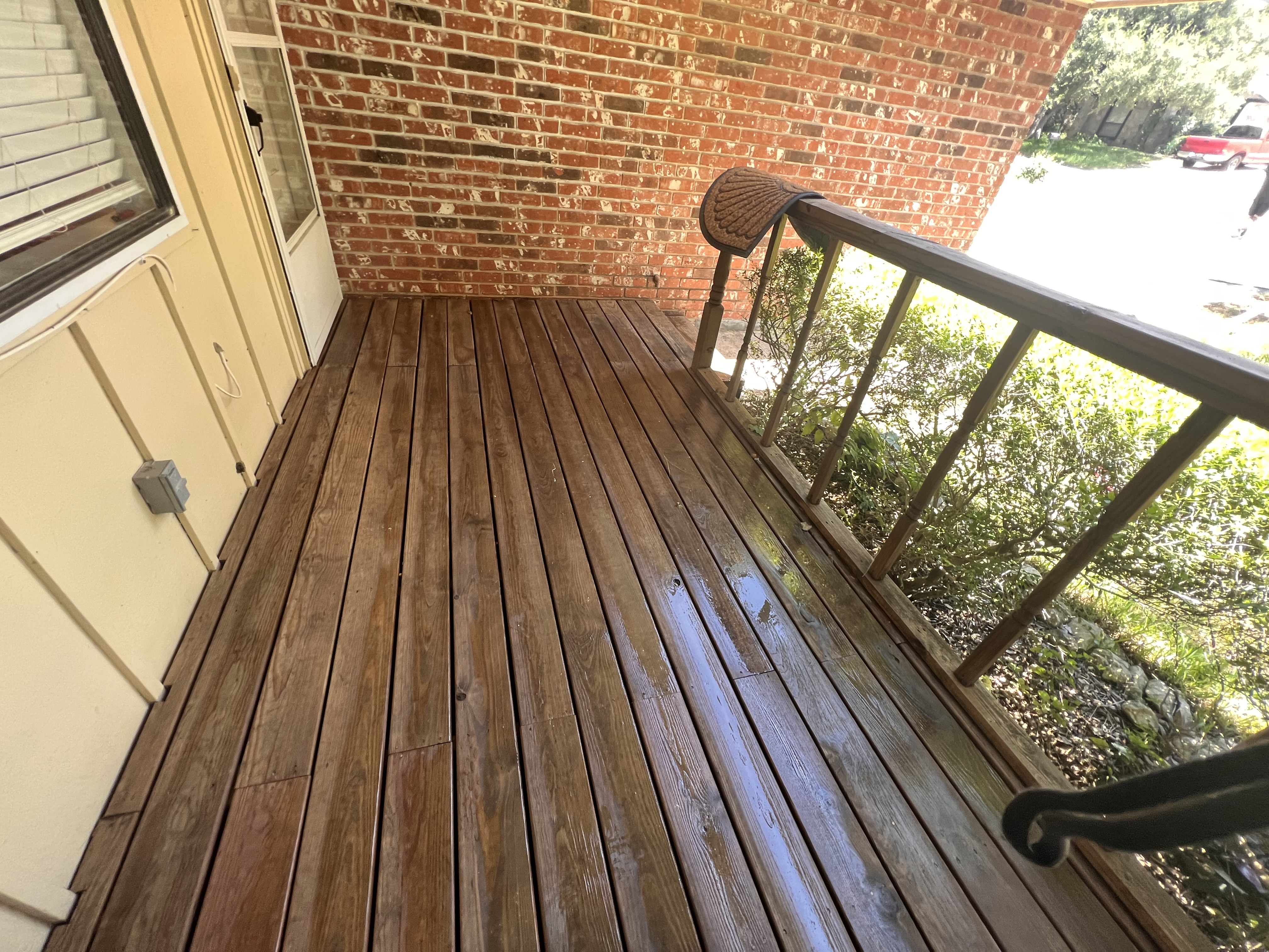 Power Washing Wood Deck and Outside Wood Door Cleaning in San Antonio, TX